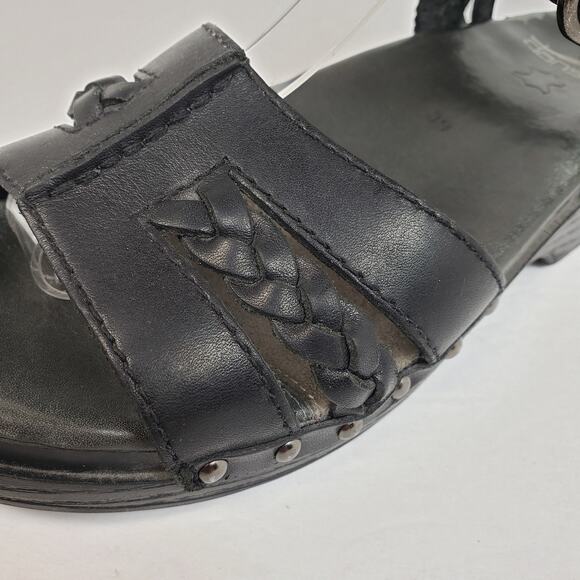Dansko Sissy Womens Size EU 39 US 8.5-9 Black Leather Braided Slingback Sandals - Picture 10 of 14